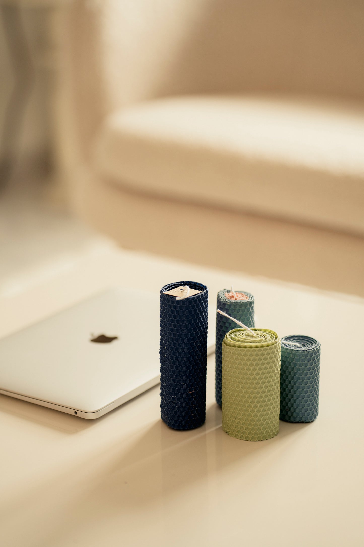 Beeswax pillar candles