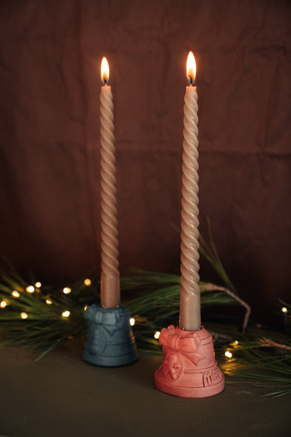Set of two handmade candle holders
