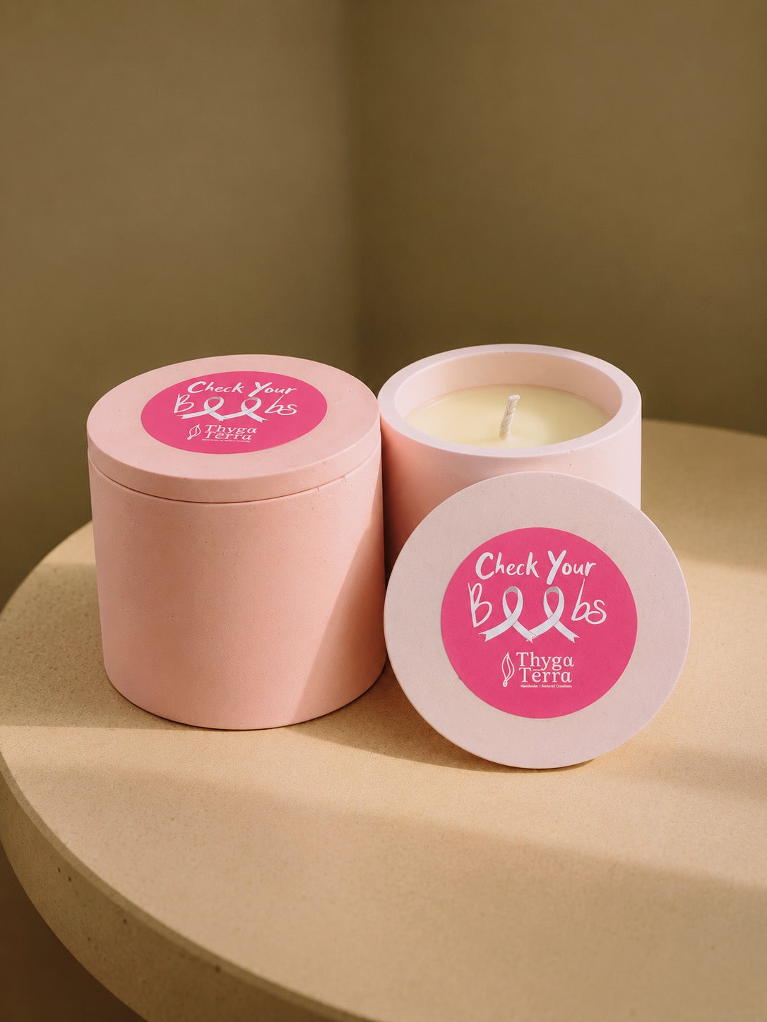 The Pink October Candle